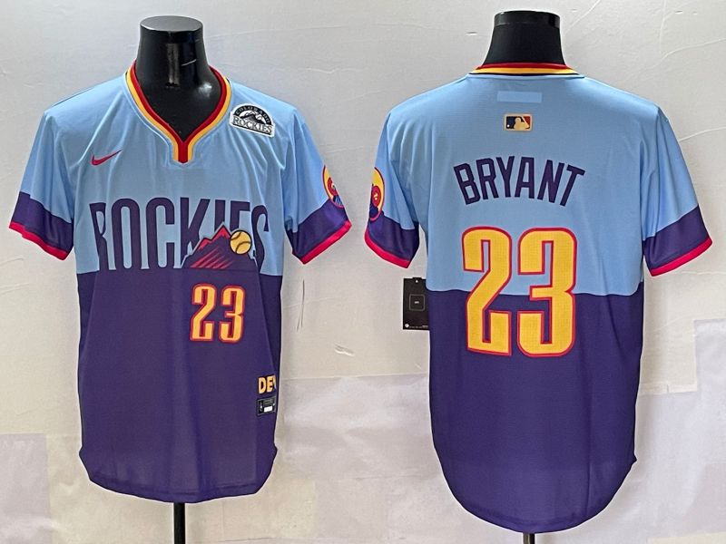Men Colorado Rockies #23 Bryant Purple blue Joint Name 2025 Nike MLB Jersey style 4->colorado rockies->MLB Jersey